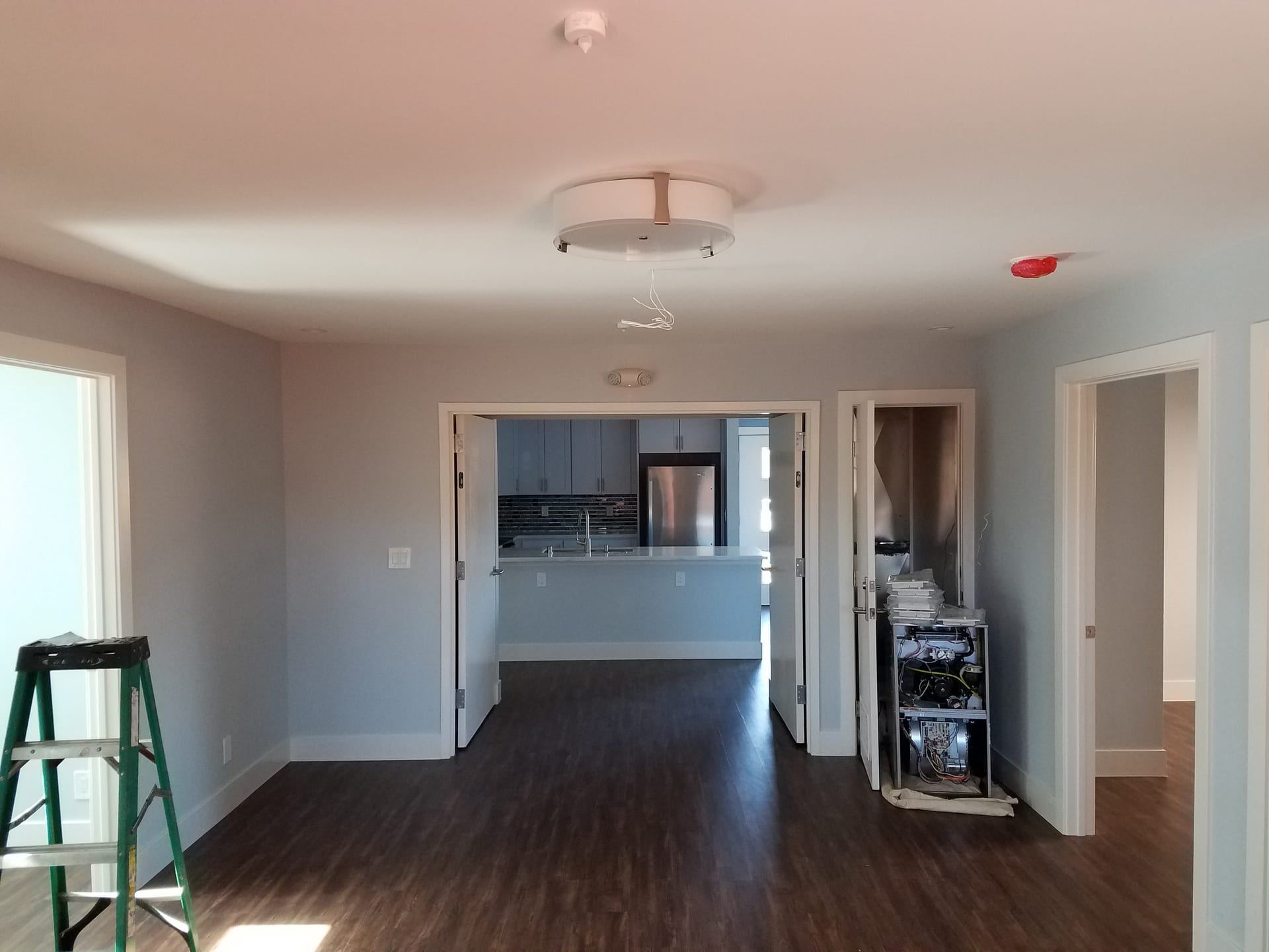Modern living room remodel with wide kitchen opening pacifica