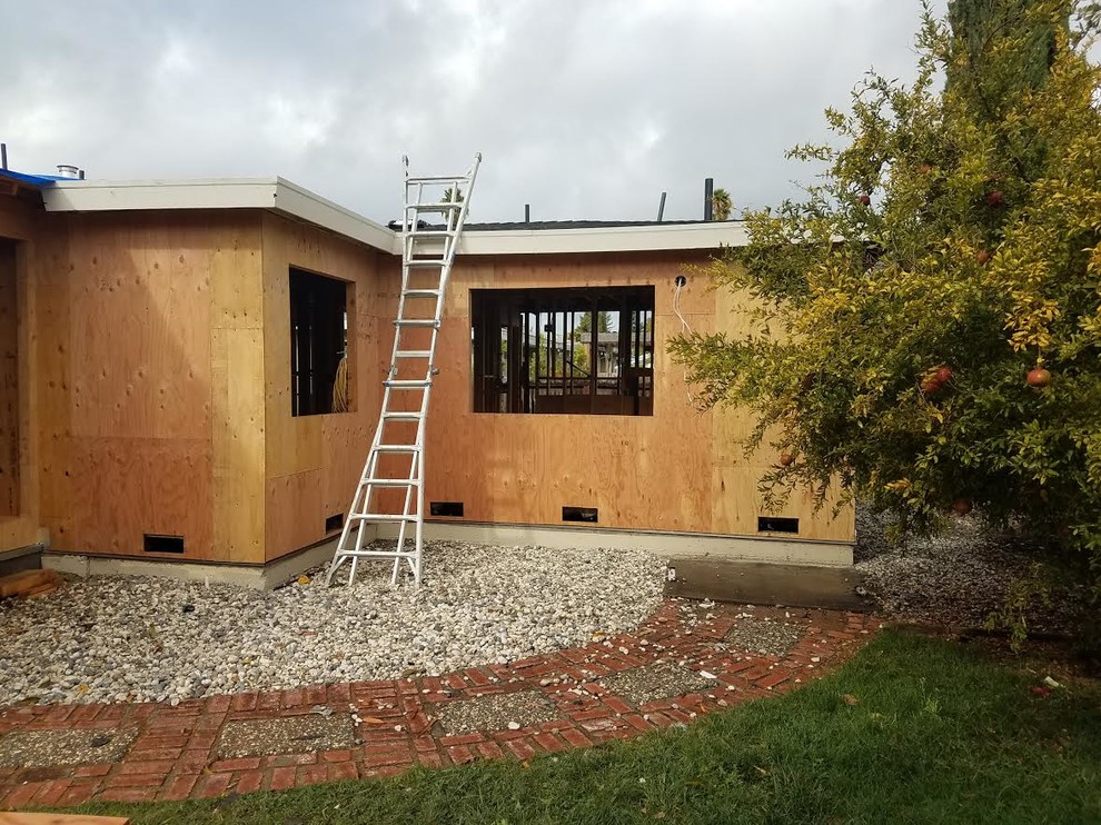 Rear Home Addition During Exterior Sheathing Installation