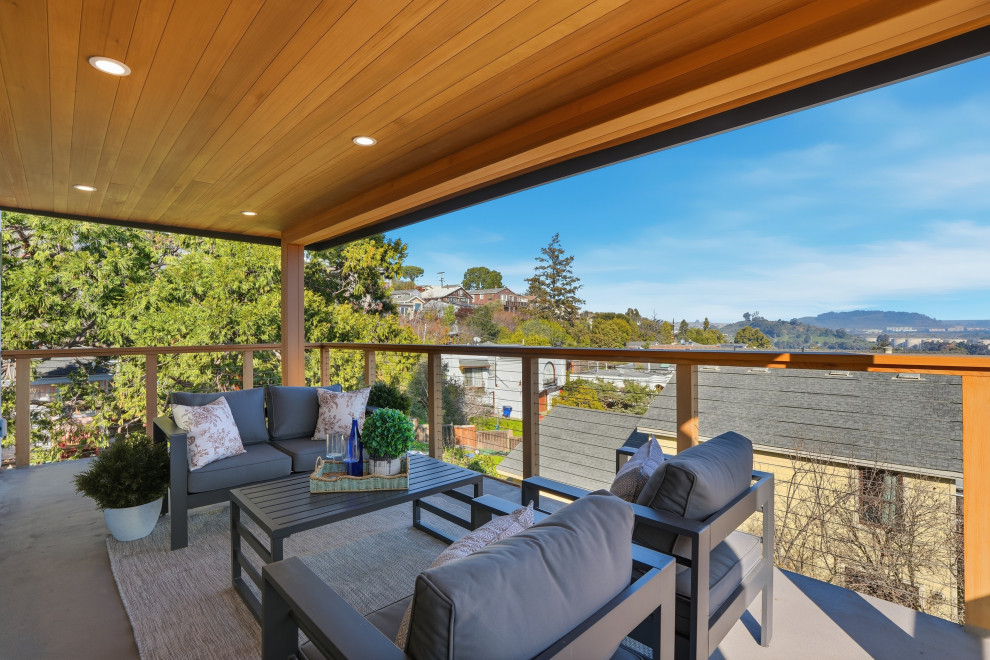 Covered Outdoor Deck with Wood Ceiling and Bay Views | Brisbane