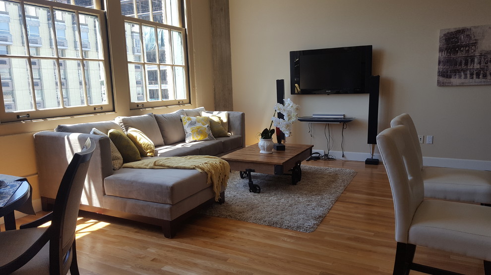 Urban Loft Living Room with Oversized Windows